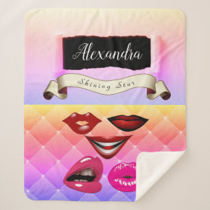 Vet Multicolored Moderne Retro Pop Collage Sherpa Deken