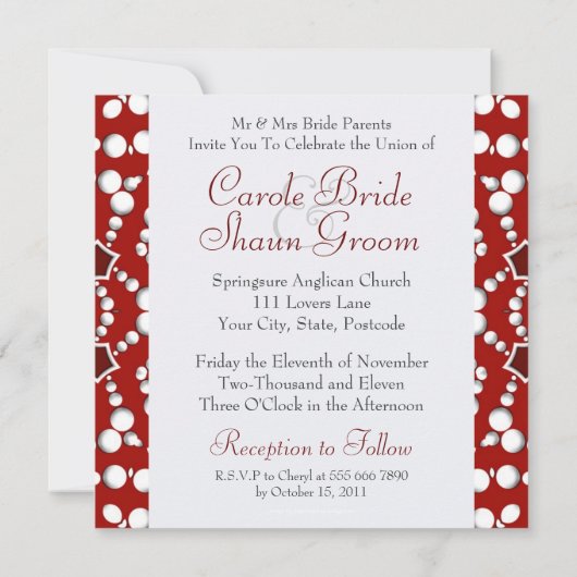 Vet n Alternatief Rood & Wit Weddenschap Kaart (Achterkant)