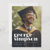 Vet Naam Script Grad Afgestudeerd Twee Foto Aankondiging (Voorkant)