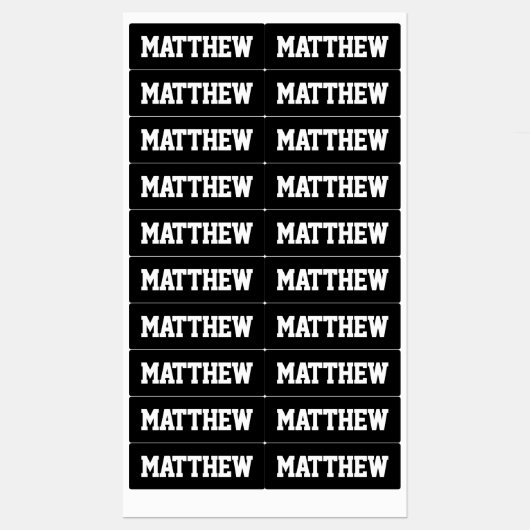 Vet Namen Zwarte & Witte waterdichte labels (Vel)