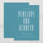 Vet Names Retro Typografie Kleurrijk Blauwgroen hu Save The Date (Voorkant / Achterkant)