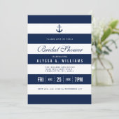 Vet nautisch thema bruids douche uitnodiging (Staand voorkant)
