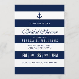 Vet nautisch thema bruids douche uitnodiging