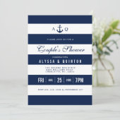 Vet nautisch thema koppels douche uitnodiging (Staand voorkant)