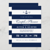 Vet nautisch thema koppels douche uitnodiging (Voorkant / Achterkant)