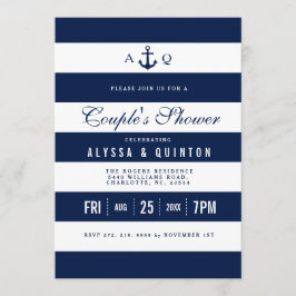 Vet nautisch thema koppels douche uitnodiging