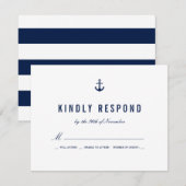 Vet nautisch thema marine strepen RSVP (Voorkant / Achterkant)