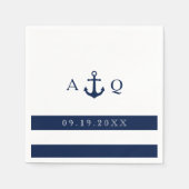 Vet nautisch thema monogram bruiloft servetten (Voorkant)