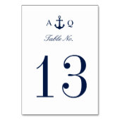 Vet nautische stijl minimale bruiloft tafel nummer kaart (Voorkant)