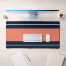Vet Navy Blauw Brede Zalm Witte Racing Stripes Bureaumat