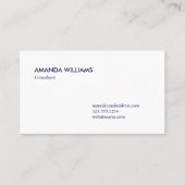 Vet Navy Blauw en Wit Buffel Plaid Patroon Visitekaartje (Voorkant)