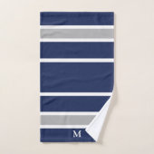 Vet Navy Blauw Grijs Monogram Badhanddoek Set Bad Handdoek (Handdoek)