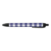 Vet Navy Blauw Wit Buffel Controleer patroon Zwarte Inkt Pen (Bodem)