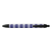 Vet Navy Blauw Wit Buffel Controleer patroon Zwarte Inkt Pen (Achterkant)