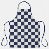 Vet Navy Blue Cream Geruit Patroon Schort (Voorkant)