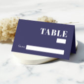 Vet Navy Blue Minimalist Wedding Guest Plaatskaartje