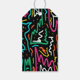 Vet Neon Contrast Party afdrukken Cadeaulabel