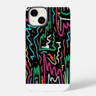 Vet Neon Contrast Party afdrukken iPhone 14 Hoesje