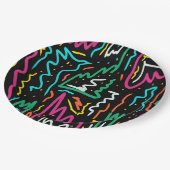 Vet Neon Contrast Party afdrukken Papieren Bordje (Gekanteld)