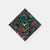 Vet Neon Contrast Party afdrukken Servet (Hoek)