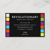 Vet Neon Oogschaduw Make-up Pallete MUA Visitekaartje (Achterkant)