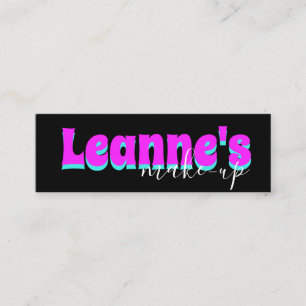 Vet Neon Pink Makeup Salon Nails Eyelashes Mini Visitekaartje