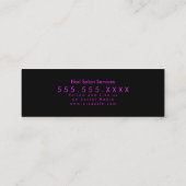 Vet Neon Pink Makeup Salon Nails Eyelashes Mini Visitekaartje (Achterkant)