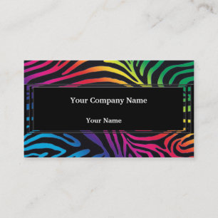 Vet Neon Zebra Stripes Visitekaartje