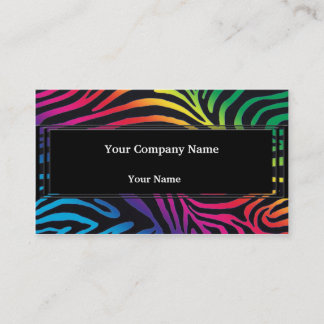 Vet Neon Zebra Stripes Visitekaartje