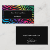 Vet Neon Zebra Stripes Visitekaartje (Voorkant / Achterkant)
