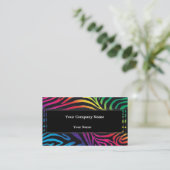 Vet Neon Zebra Stripes Visitekaartje (Staand voorkant)