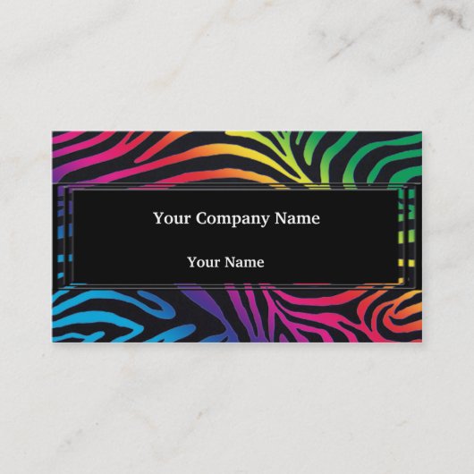 Vet Neon Zebra Stripes Visitekaartje (Voorkant)