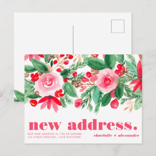 Vet nieuw adres Kerst bewegende aankondiging (Voorkant / Achterkant)