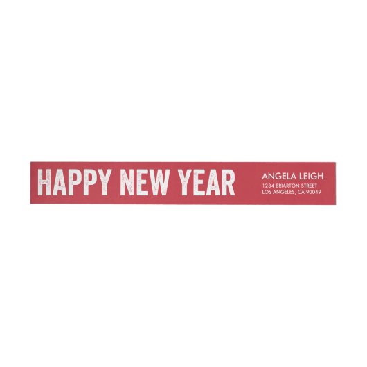 Vet nieuw jaar label retouradres (Individueel)