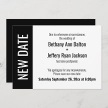 Vet Nieuwe Datum, Uitgestelde Bruiloft Aankondigin