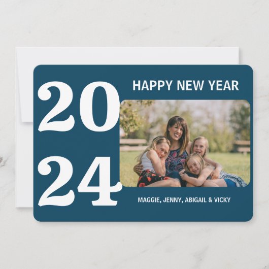 Vet Nieuwjaar foto Feestdagenkaart (Voorkant)