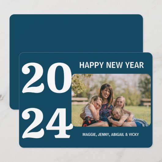 Vet Nieuwjaar foto Feestdagenkaart (Voorkant / Achterkant)