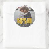 VET NIEUWJAAR (GOUD) RONDE STICKER (Tas)