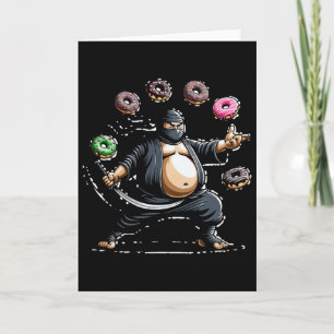 Vet Ninja Zwaard En Donut Shuriken Donut Liefhebbe Kaart