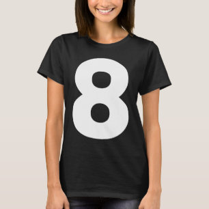 Vet nummer acht 8 Groot lettertype symbool karakt T-shirt