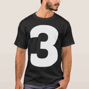 Vet nummer drie 3  Groot lettertype symbool karakt T-shirt