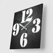 Vet nummer gezicht op Black Rock Vierkante Klok (Hoek)