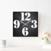 Vet nummer gezicht op Black Rock Vierkante Klok (Huis)