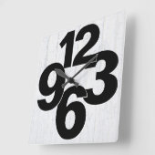 Vet nummer op gewitwasd hout vierkante klok (Hoek)