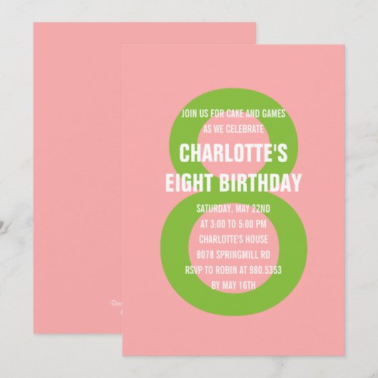 Vet nummer uitnodiging voor feestdag (Voorkant / Achterkant)