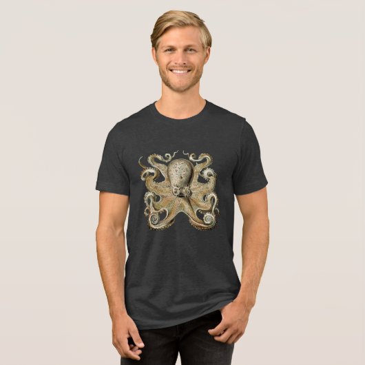 Vet  Octopus Tri-Blend Shirt (Voorkant volledig)