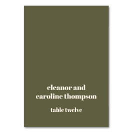 Vet Olive Herfst Retro Custom Wedding Place Card Kaart