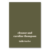 Vet Olive Herfst Retro Custom Wedding Place Card Kaart (Voorkant)