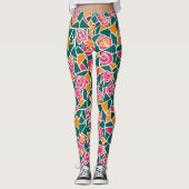 Vet Omlijnd Roos Liefde Leggings (Voorkant)