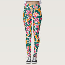 Vet Omlijnd Roos Liefde Leggings